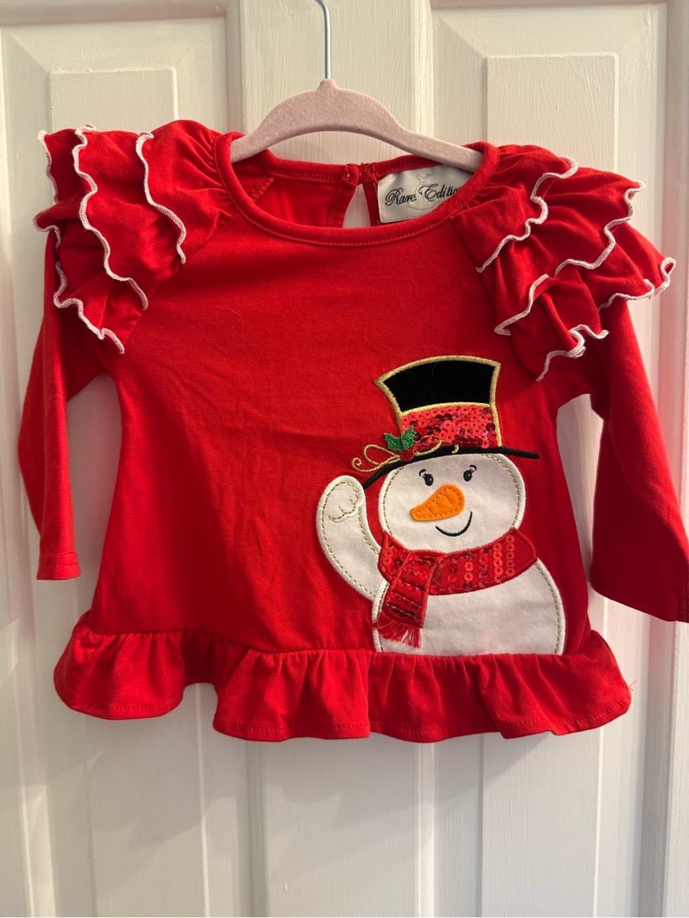 Rare Editions Baby Girls Christmas Snowman 2 Piece Outfit Set 3-6M Holiday